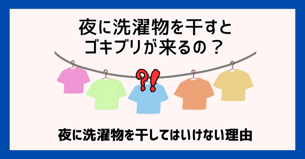 夜に洗濯物を干すとゴキブリが来るの？夜に洗濯物を干してはいけない理由